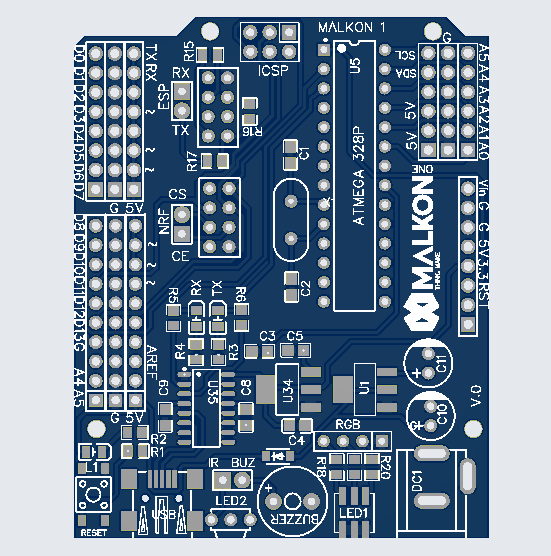 MALKON ONE labelled PCB pinout